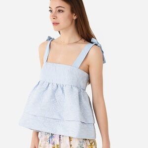 Hunter Bell ‘Pruette’ Blue Jacquard Tie Strap Mini Dress Size 8 NWOT $395